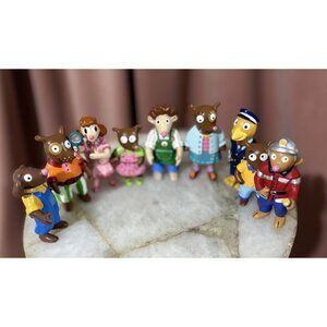 Lot 9 Djeco Zampolo Animal Family Mini Figures Vintage Toy Set